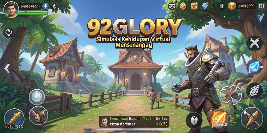 Screenshot <strong>92GLORY</strong> menunjukkan aksi penuh warna dalam simulasi kehidupan yang menyenangkan.