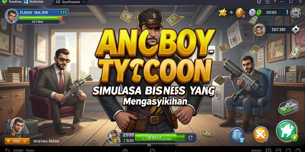 Tampilan gameplay ANOBOY yang mengasyikkan dalam simulasikan bisnis Tycoon.