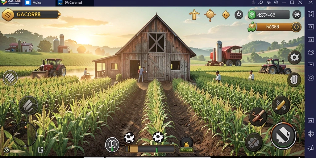 Screenshot gameplay GACOR88 dengan petualangan bertani yang menarik.