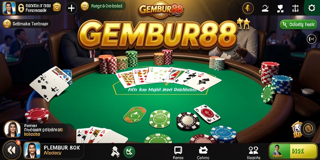 Tampilan gameplay menyerupai kasino sungguhan dengan permainan Poker yang seru.