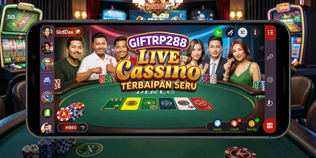 Tampilan gameplay Live Casino yang mendebarkan dalam GIFTRP288.