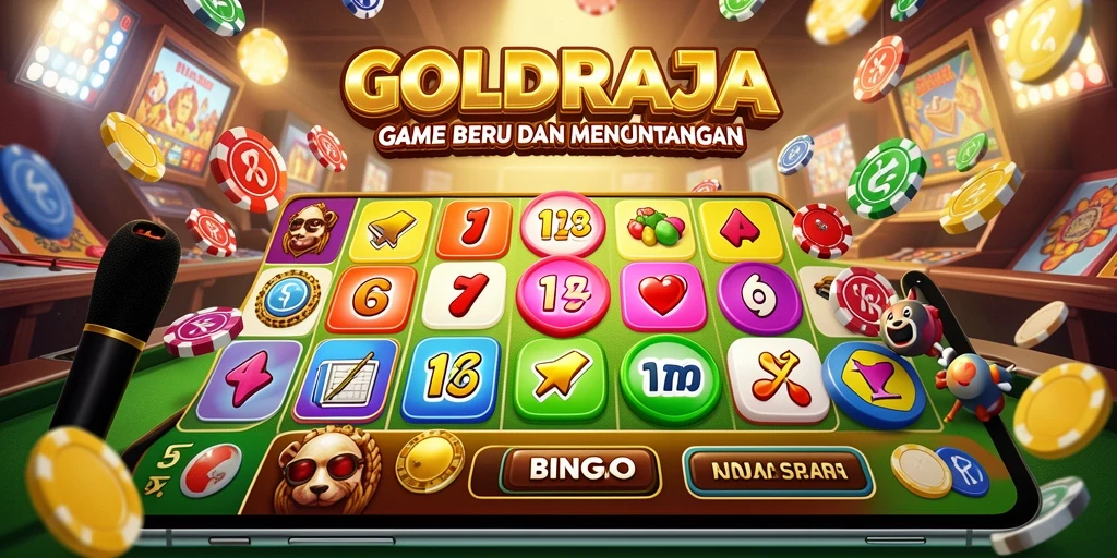 Screenshot gameplay yang menunjukkan serunya bermain Bingo di GOLDRAJA.