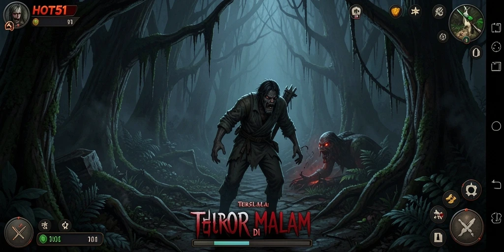 Tampilan gameplay yang menegangkan dan menyeramkan dari HOT51.