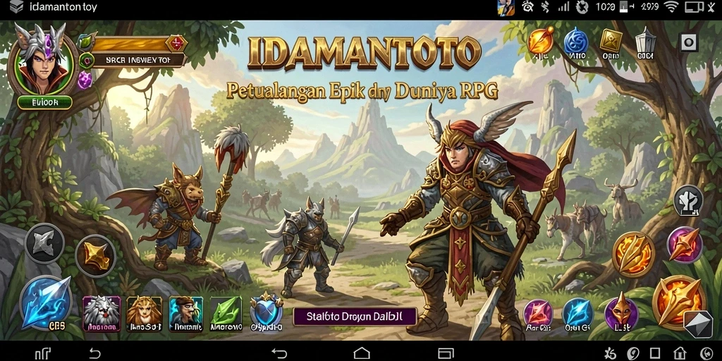 Tampilan screenshot IDAMANTOTO menampilkan aksi pertempuran epik dalam gameplay RPG.