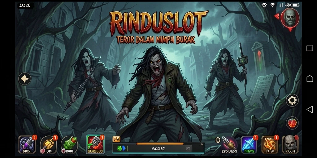 Screenshot RINDUSLOT menampilkan suasana Horror yang mendebarkan.