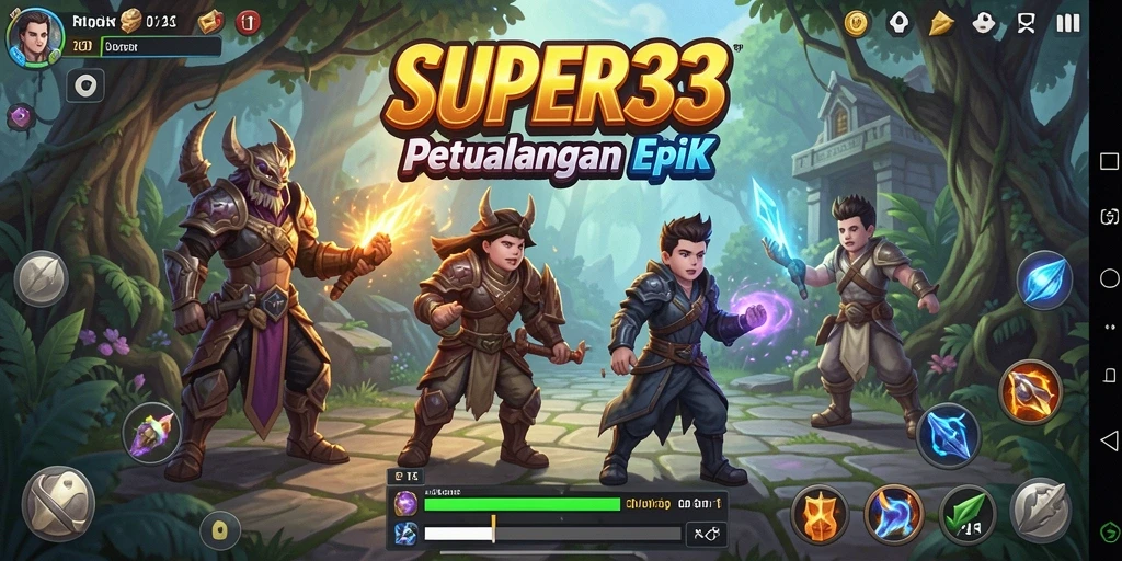 Tangkapan layar menampilkan aksi seru dalam permainan RPG SUPER33.