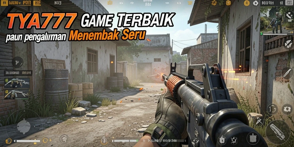 Gameplay intens TYA777 dengan penembakan yang realistis dan peta yang dinamis.